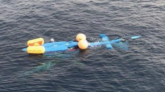 El helicóptero de Vigilancia Aduanera caído al mar esta madrugada.
