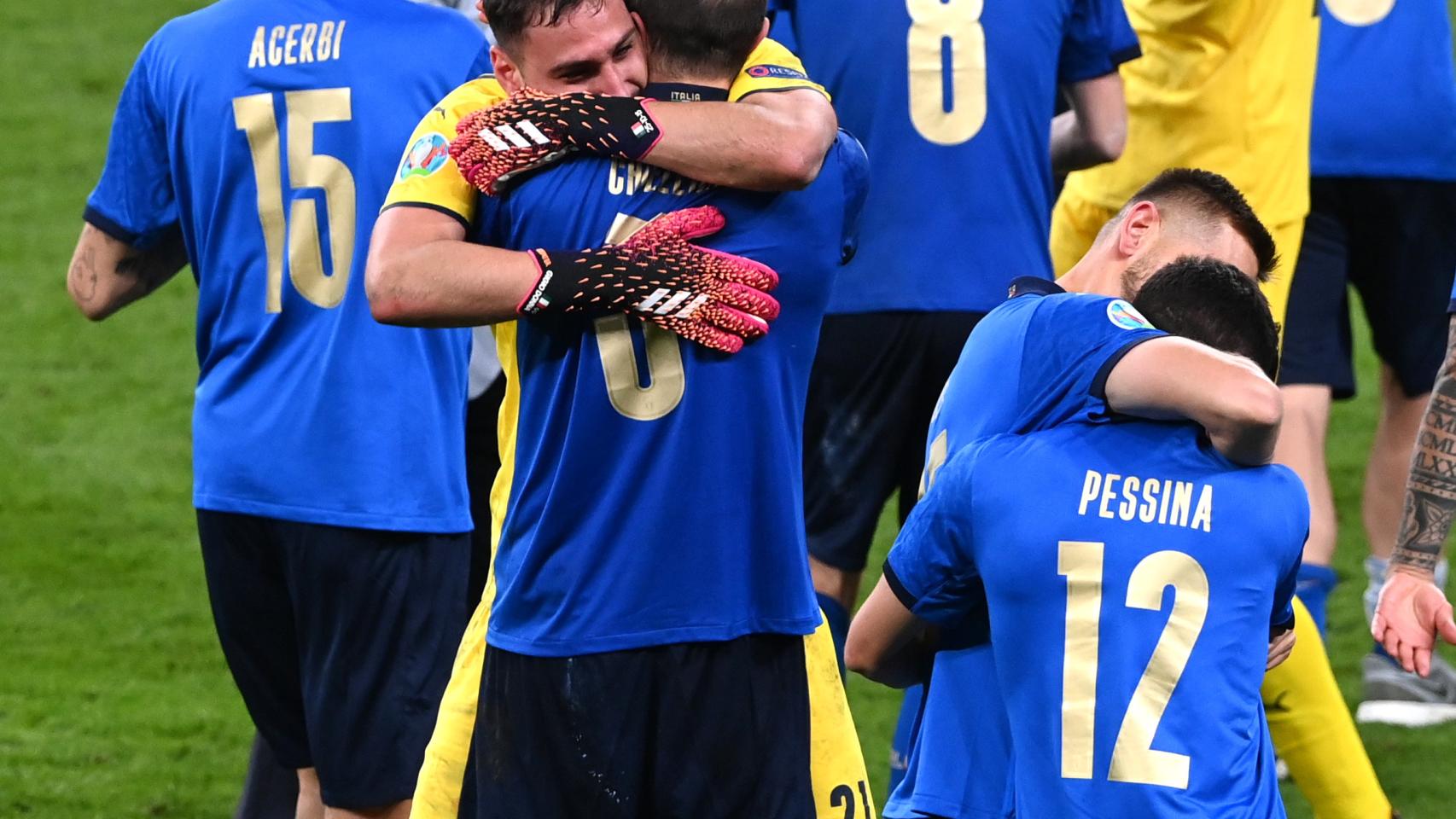 La celebración de Italia después de ganar la Eurocopa a Inglaterra