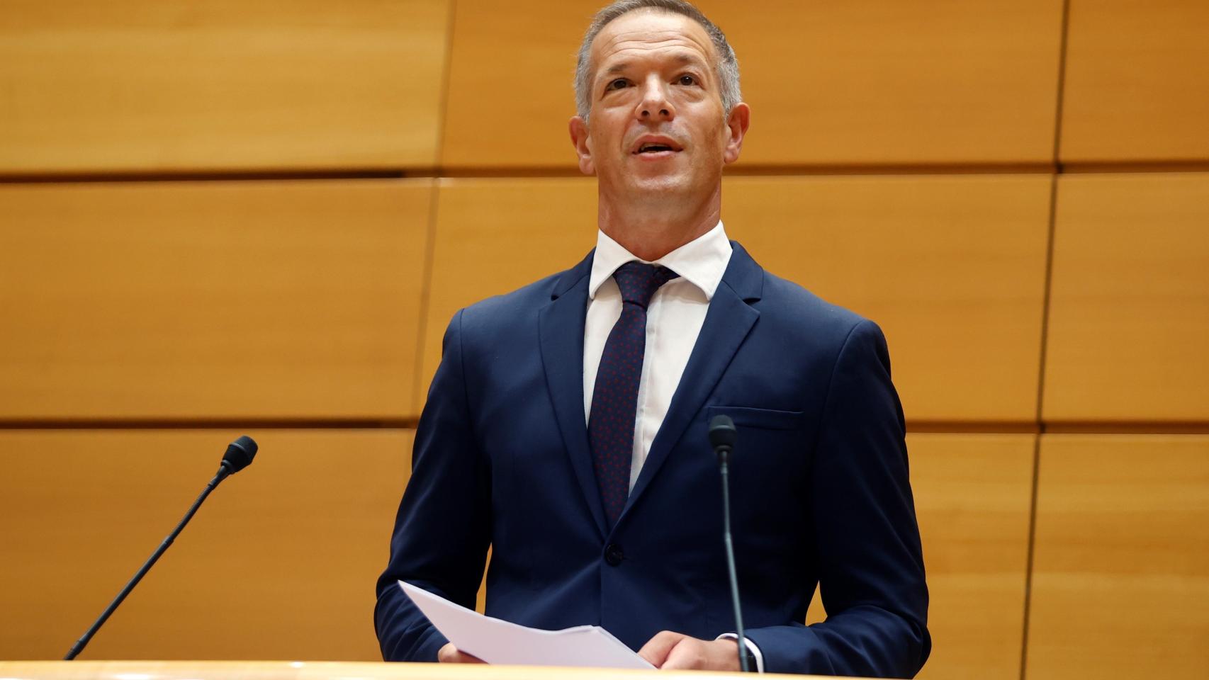 Ánder Gil ofrece un discurso durante la sesión del Senado en la que ha sido elegido presidente del la Cámara Alta.