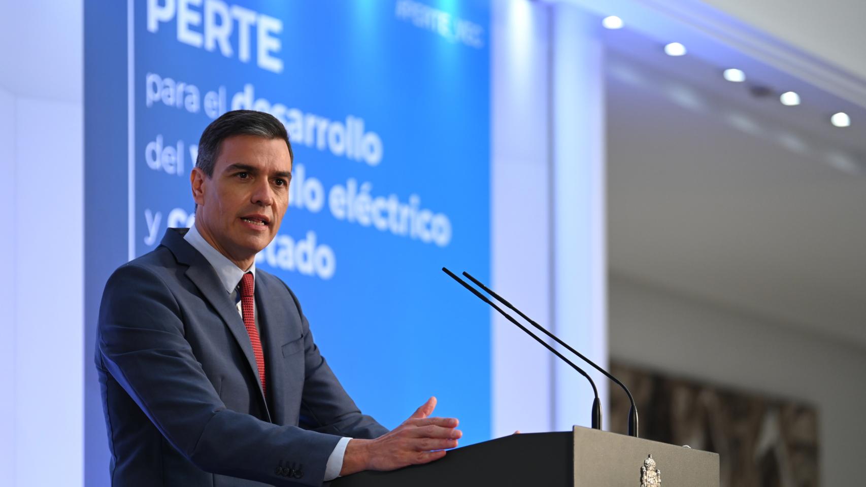 Pedro Sánchez, durante la presentación del primer PERTE.