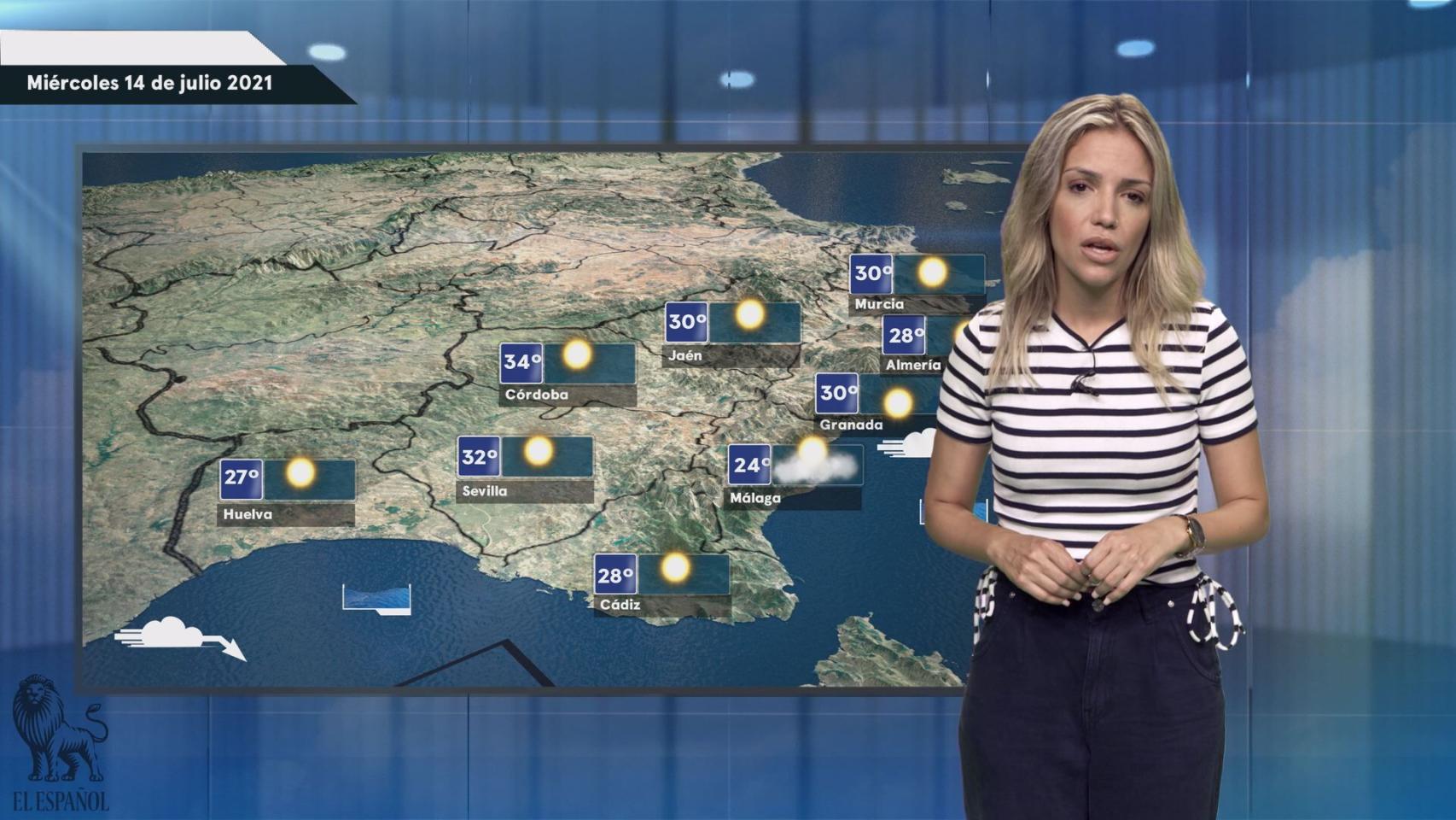 El tiempo del miércoles, 14 de julio.