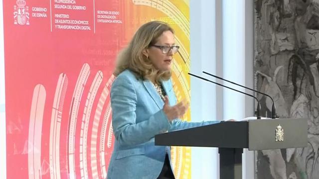 Nadia Calviño, vicepresidenta primera del Gobierno y ministra de Asuntos Económicos y Transformación Digital, durante la presentación de la Carta de Derechos Digitales.