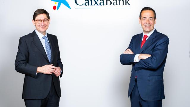 José ignacio Goirigolzarri, presidente de CaixaBank, y Gonzalo Gortázar, consejero delegado de la entidad.