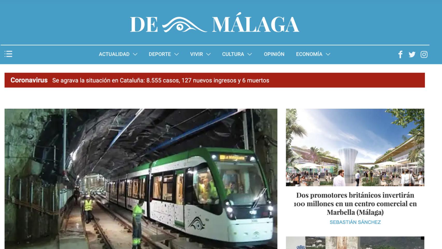 Portada de El Español De Málaga.