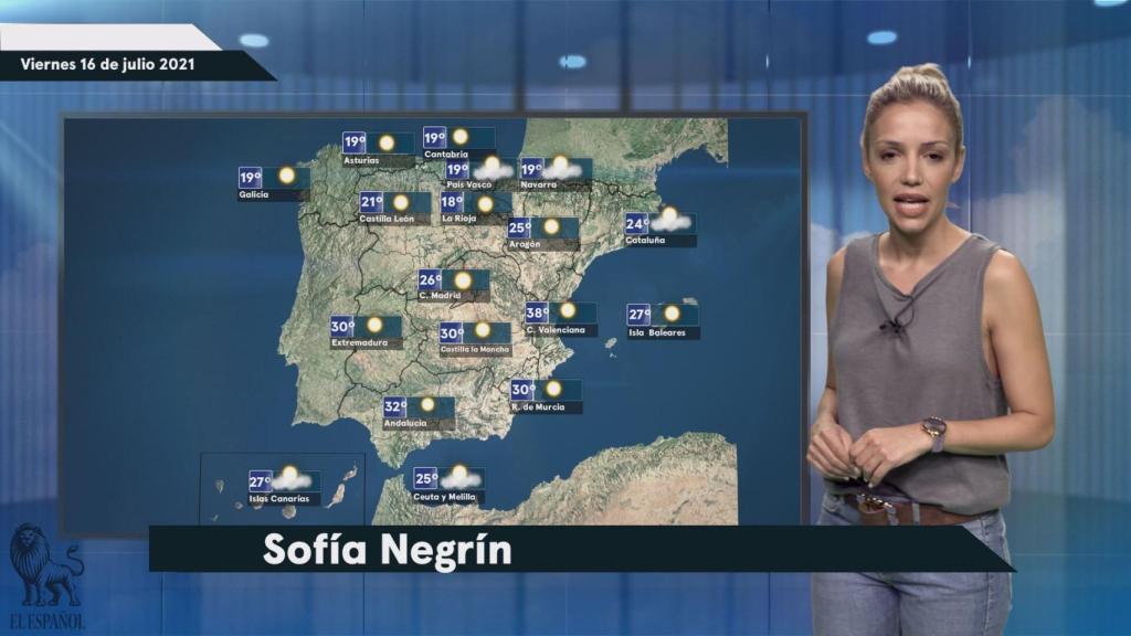 El tiempo del viernes 15 de julio.