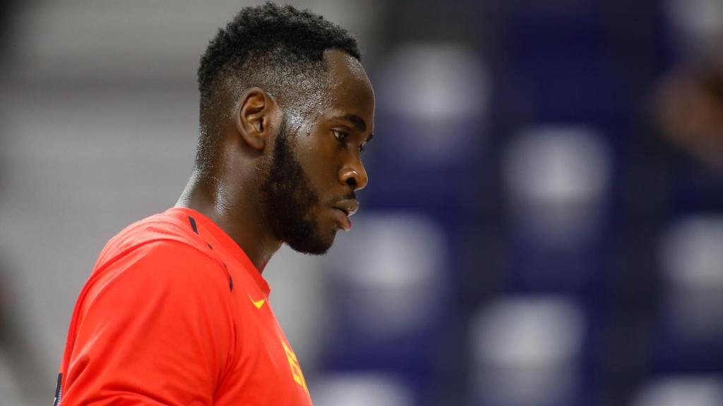 Usman Garuba en un entrenamiento con la selección española