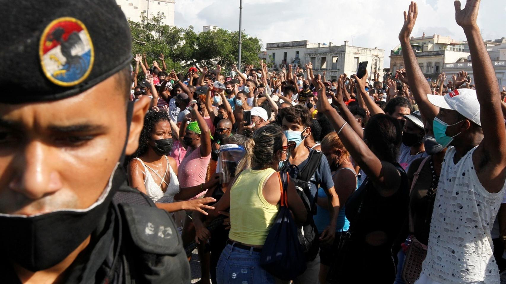 Una manifestación en La Havana en julio de 2021.