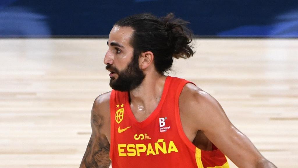 Ricky Rubio, con la selección española de baloncesto