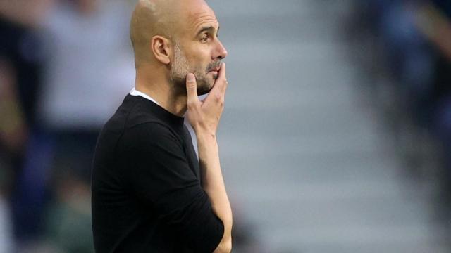 Pep Guardiola, durante un partido con el Manchester City