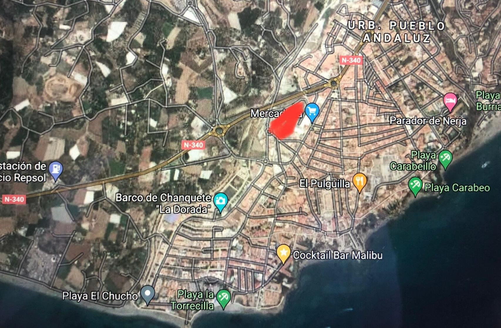 Ubicación exacta del nuevo centro de salud en Nerja.