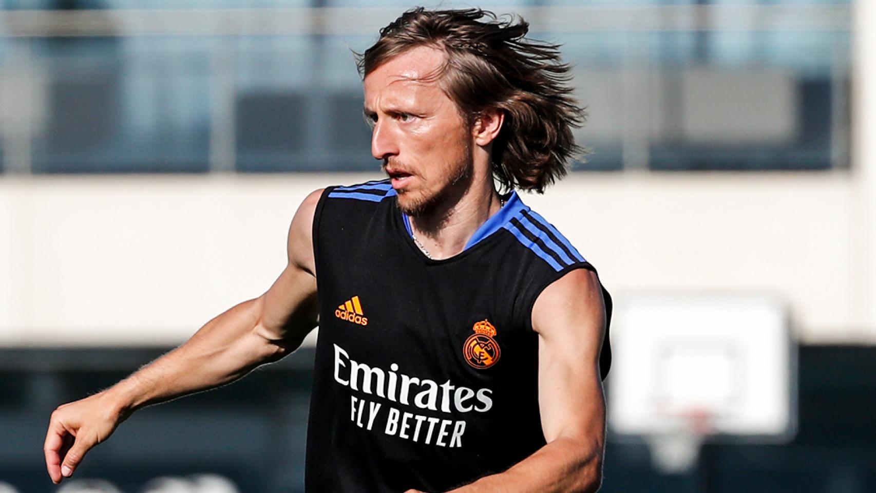 Luka Modric, en un entrenamiento del Real Madrid