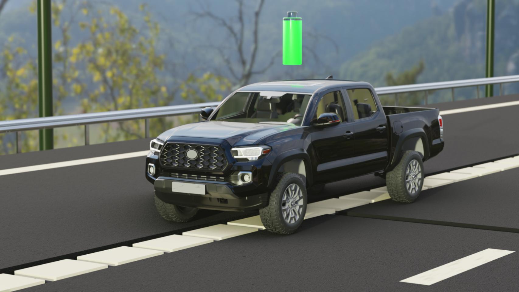 Este pavimento carga los coches eléctricos cuando se conducen.
