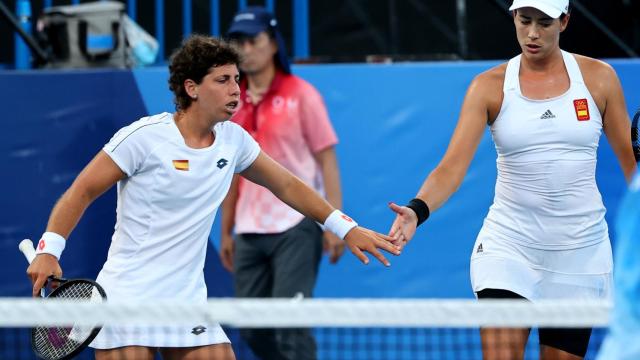 Carla Suárez y Garbiñe Muguruza, durante los Juegos Olímpicos