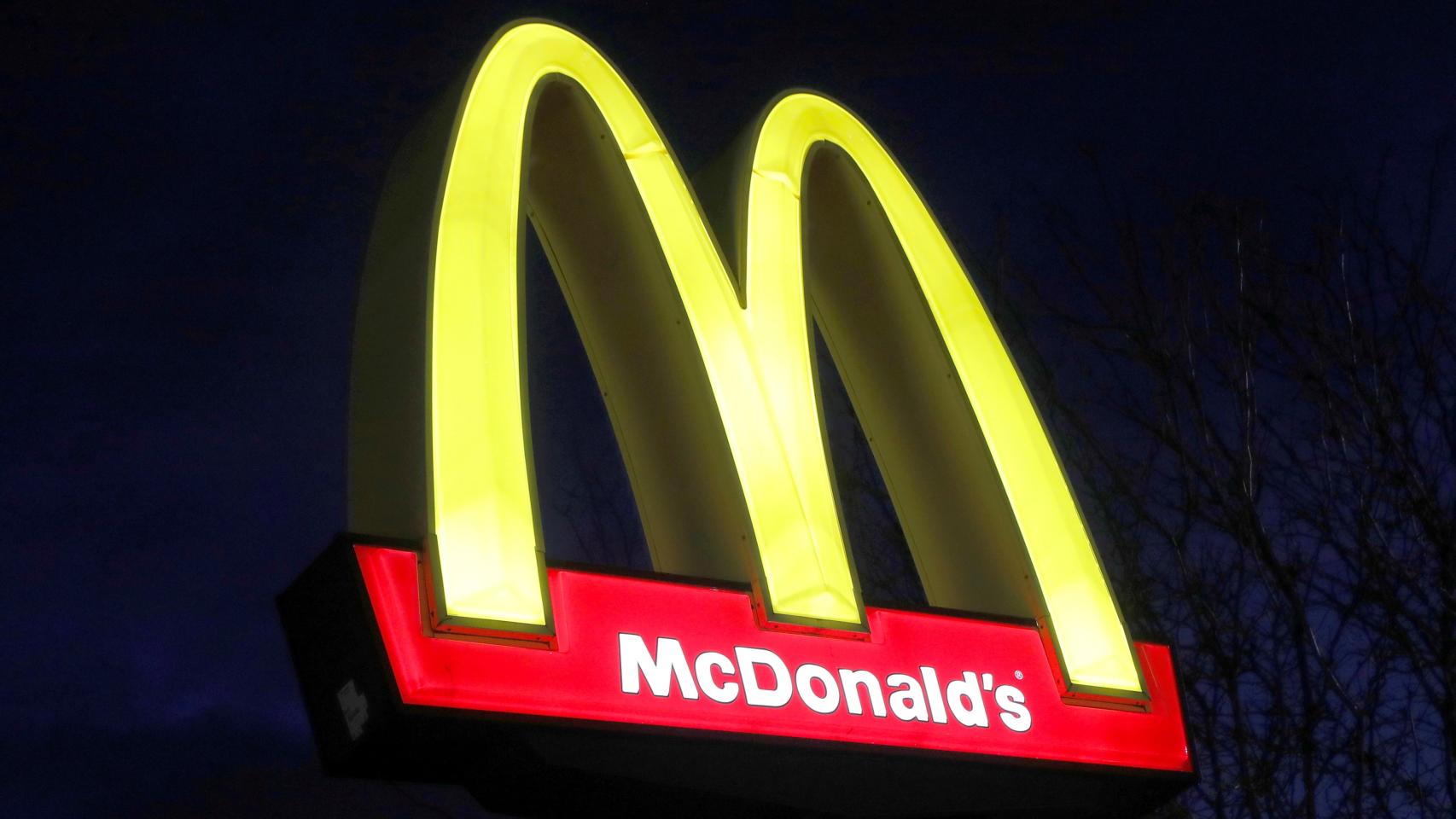 FILE PHOTO: A sign is seen at a McDonald's restaurant in Queens, New York