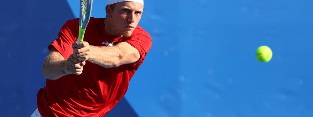 Davidovich durante un partido en Tokio 2020