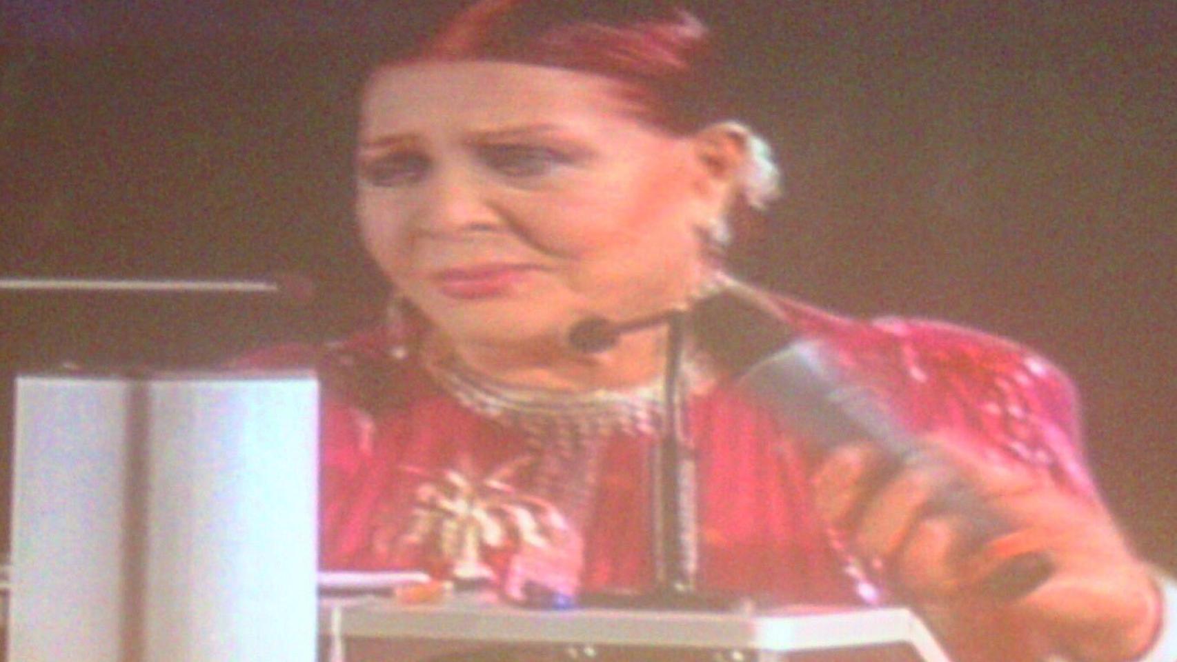 Sara Montiel, durante su discurso en el FICIE.