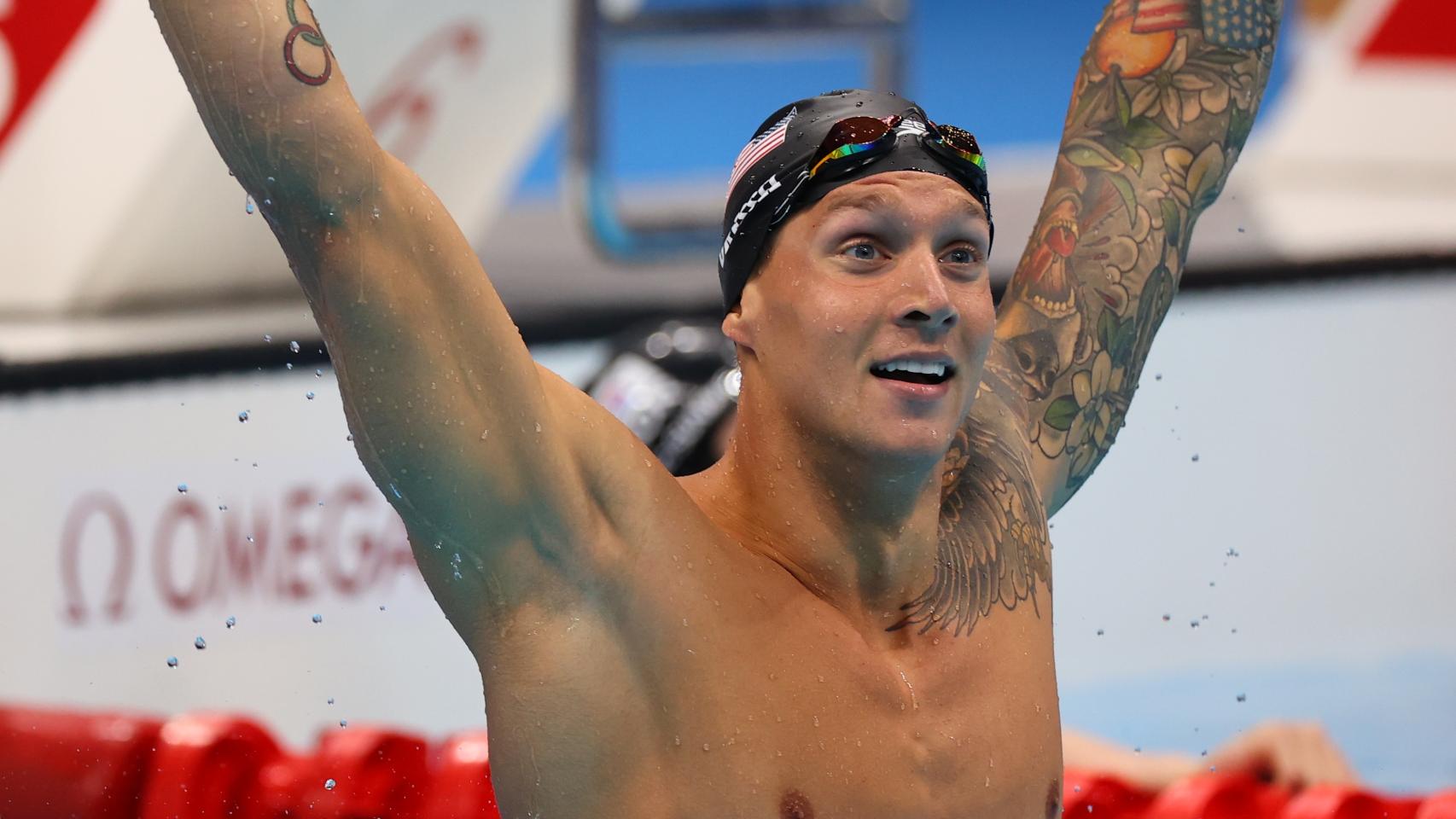 Caeleb Dressel, tras ganar la medalla de oro en los 100 metros libres de los Juegos Olímpicos de Tokio 2020