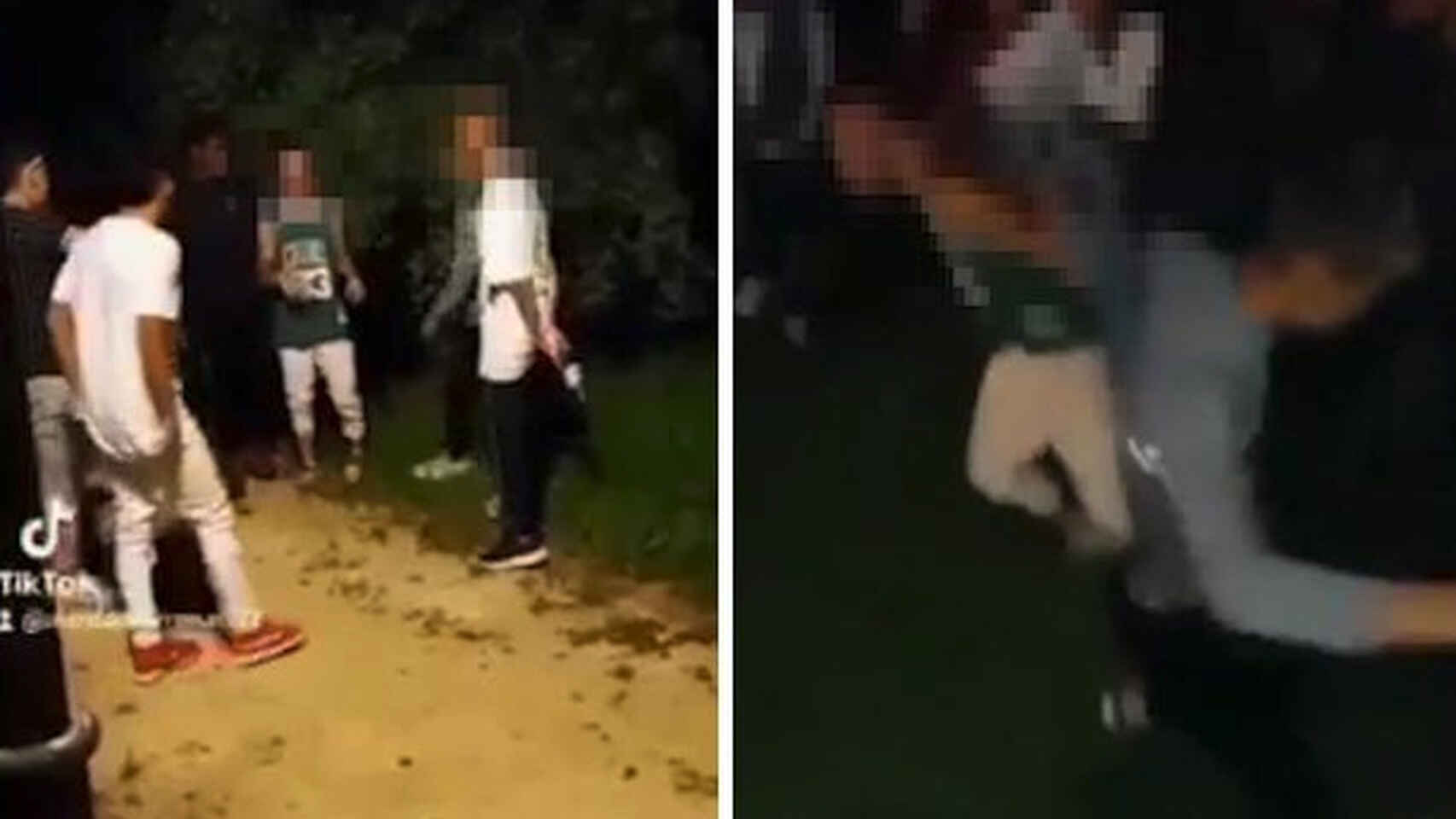 Imágenes de la brutal paliza grupal, difundida por los agresores en redes sociales.