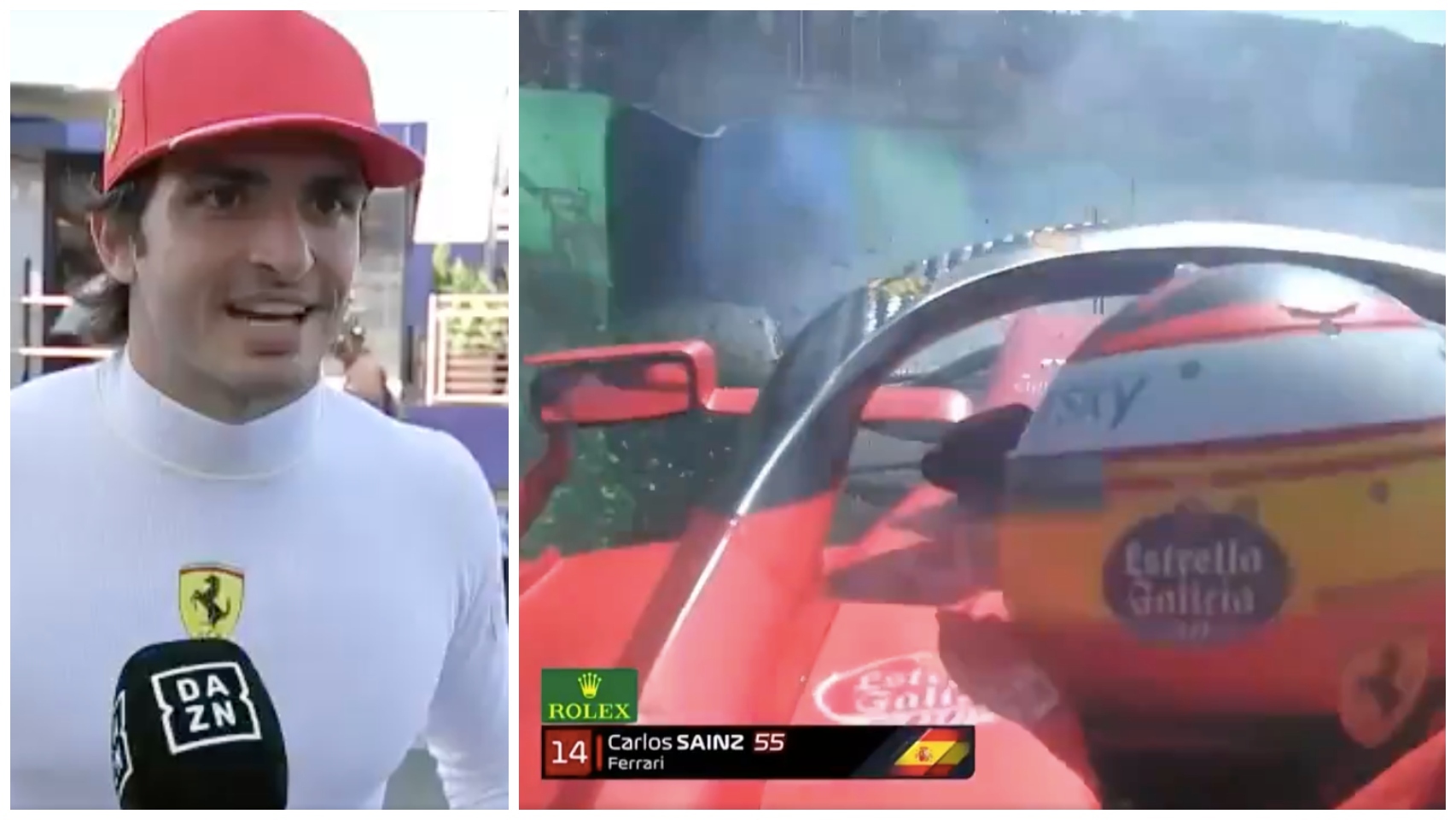 Carlos Sainz y su accidente