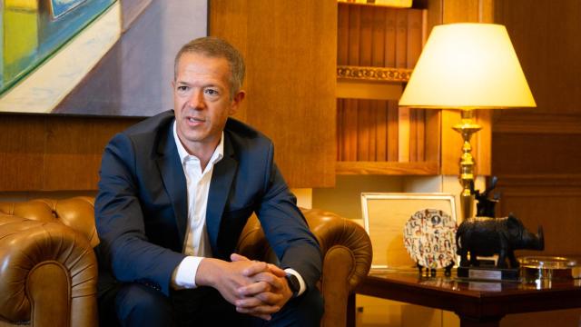 El presidente del Senado, Ander Gil, en un momento de la entrevista.