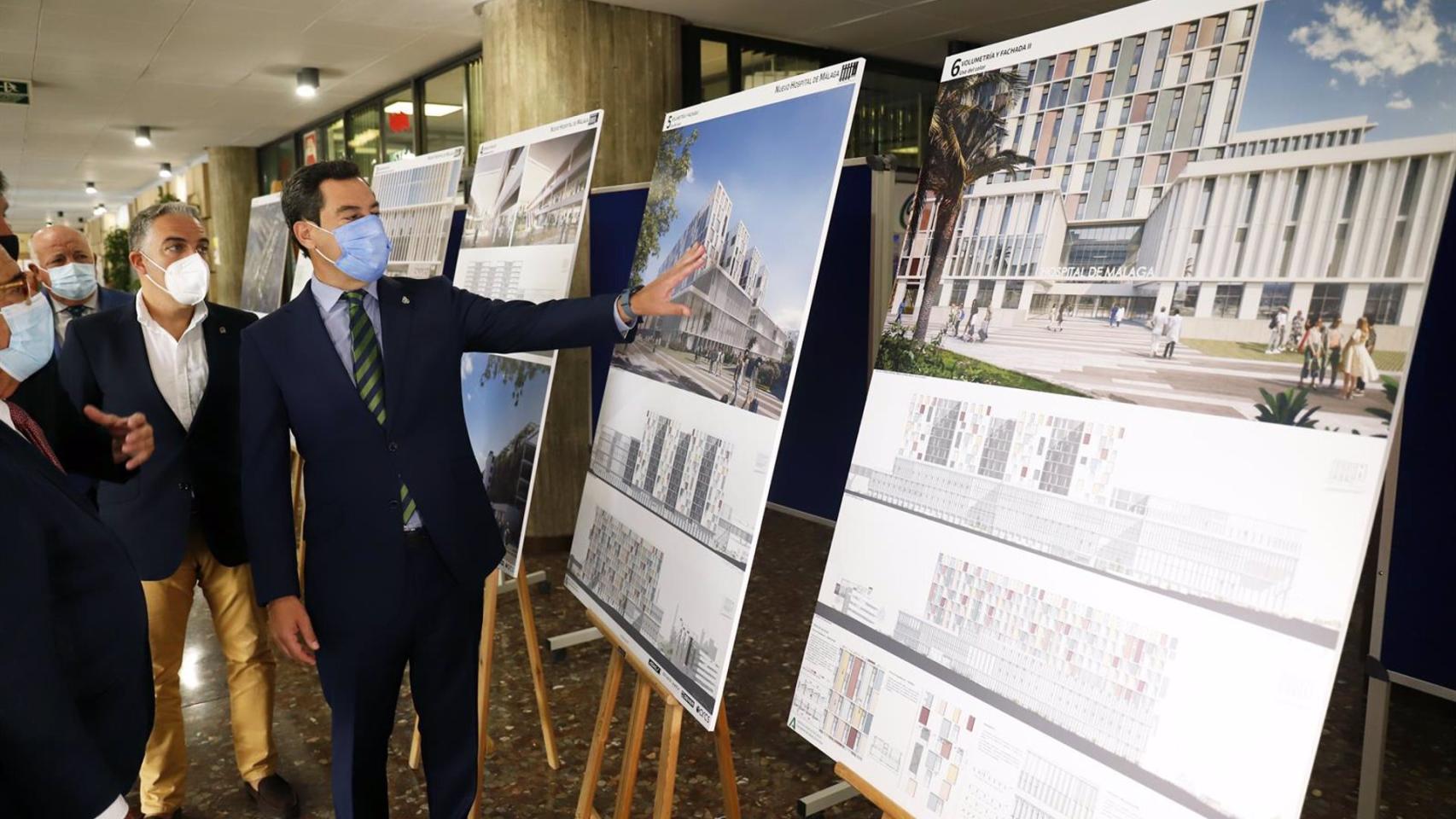 Juanma Moreno, en la presentación del diseño del tercer hospital de Málaga.