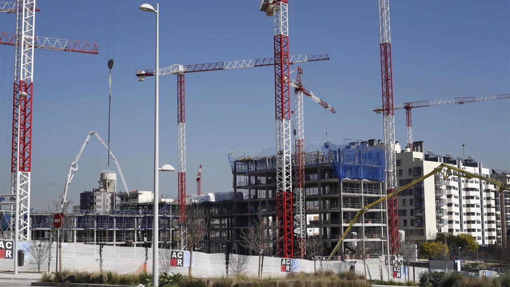 Una promoción de viviendas en construcción.