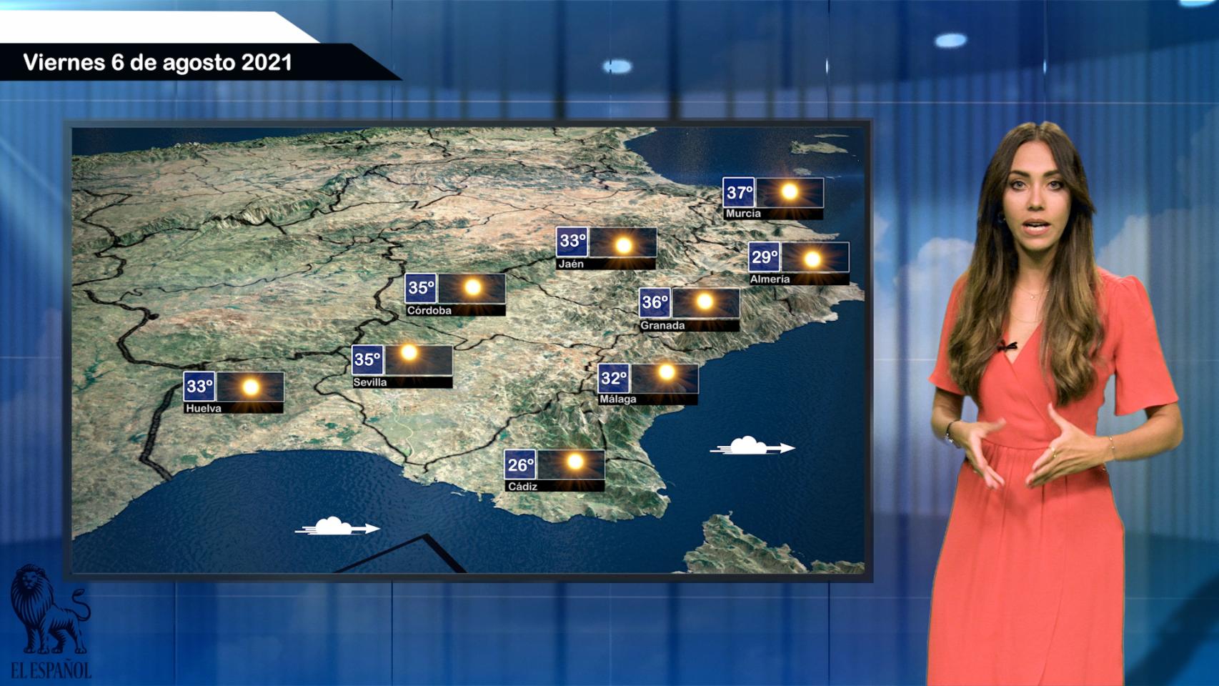 El tiempo del viernes 6 de agosto.