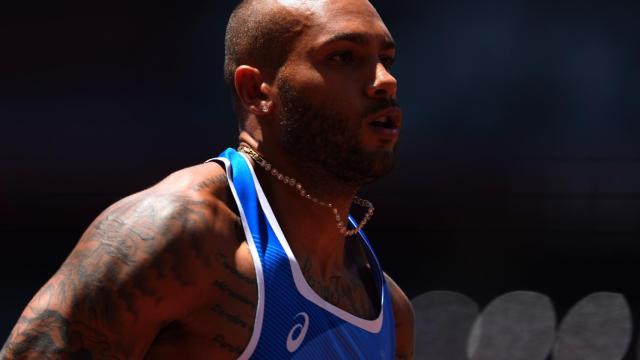 Marcell Jacobs durante una prueba en Tokio 2020
