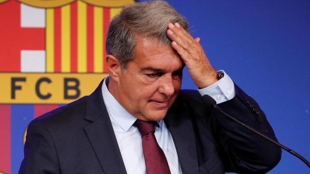 Joan Laporta durante la rueda de prensa para explicar la no renovación de Leo Messi con el FC Barcelona
