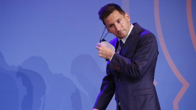 Leo Messi, llorando en su discurso de despedida del Barça