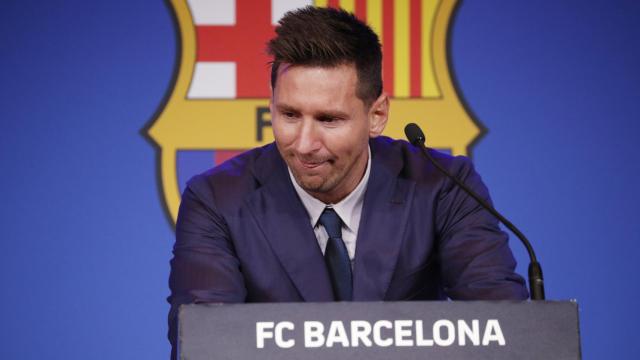 Leo Messi, en su despedida del Barça