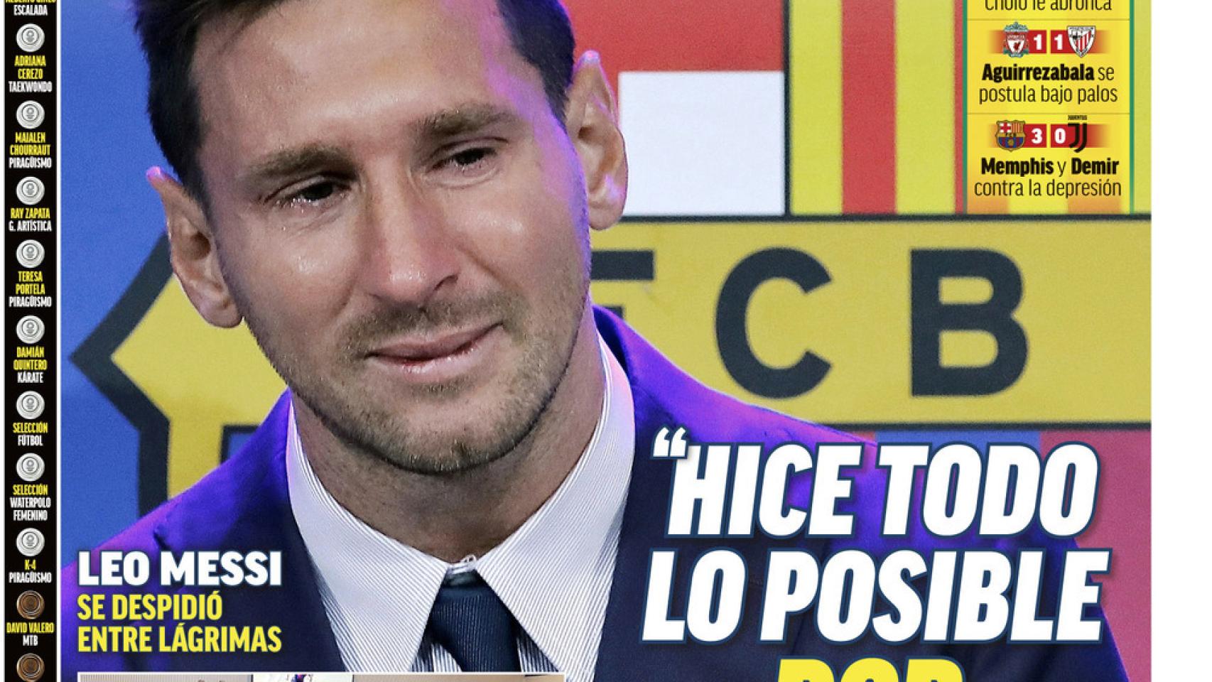 La portada del diario MARCA (09/08/2021)