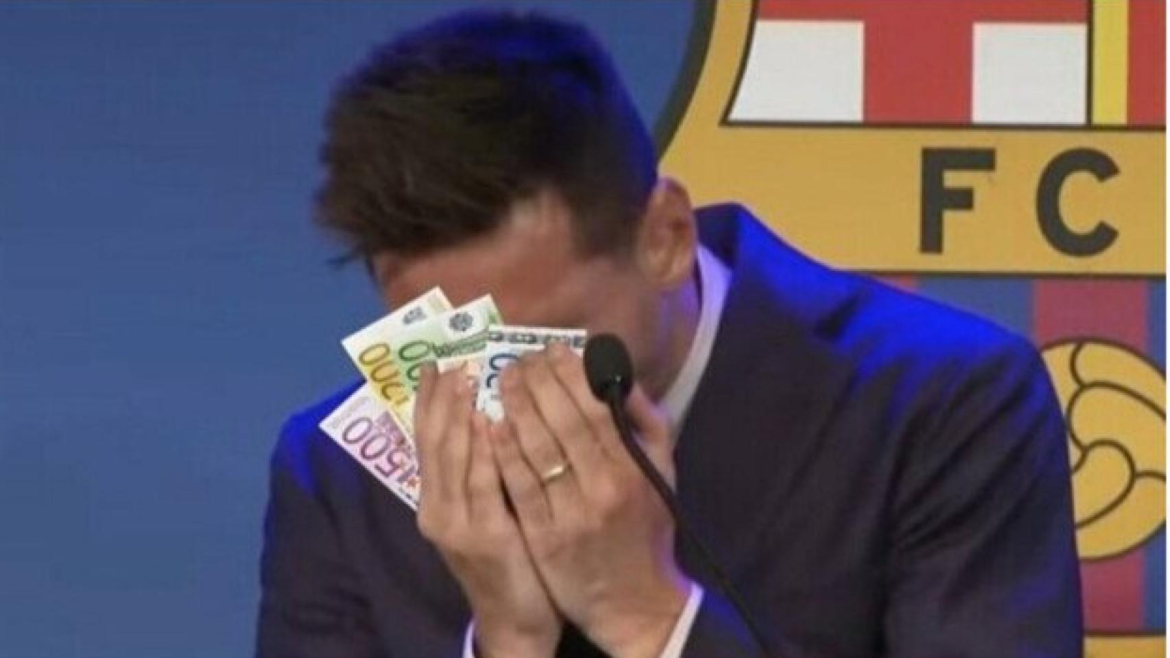 Meme del fichaje de Messi por el PSG tras su adiós al Barça