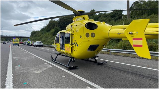 El helicóptero en el lugar del suceso.