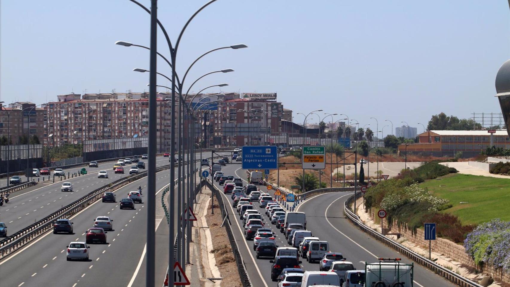 Un tramo de la A-7 en Málaga capital.