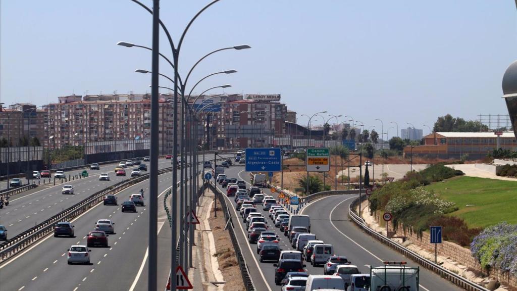 Un tramo de la A-7 en Málaga capital.