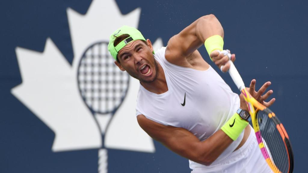 Nadal, entrenando en Toronto.
