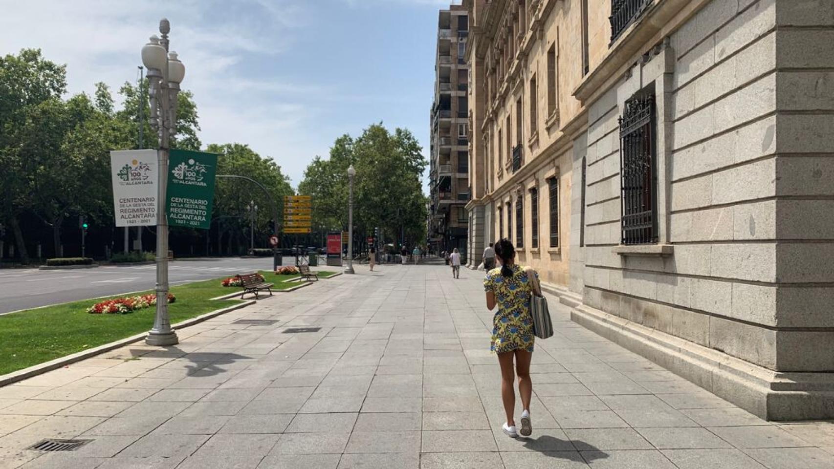 El Paseo Zorrilla de Valladolid durante un día de calor
