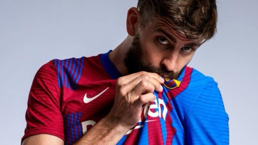 Gerard Piqué, con la camiseta del Barça