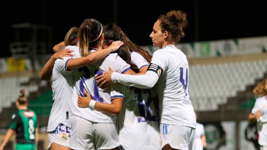 Las jugadoras del Real Madrid Femenino, en un amistoso
