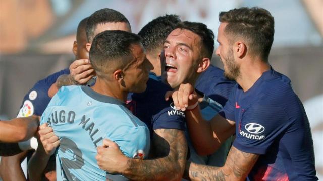 Iago Aspas, durante la tangana del Celta de Vigo - Atlético de Madrid de La Liga 2021/2022