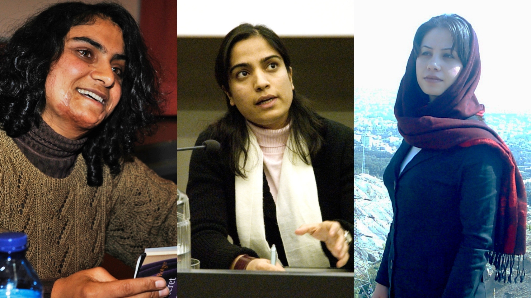 La escritoras afganas Nadia Ghulam, Malalai Joya y Homeira Qaderi.