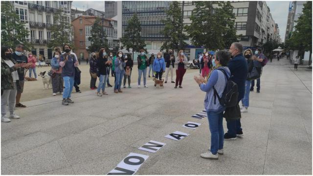 Concentración frente al ayuntamiento el pasado 5 de agosto.