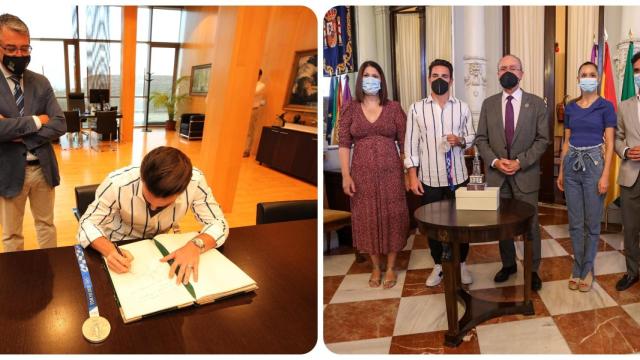 El karateka en los actos de homenaje de este miércoles en Málaga.