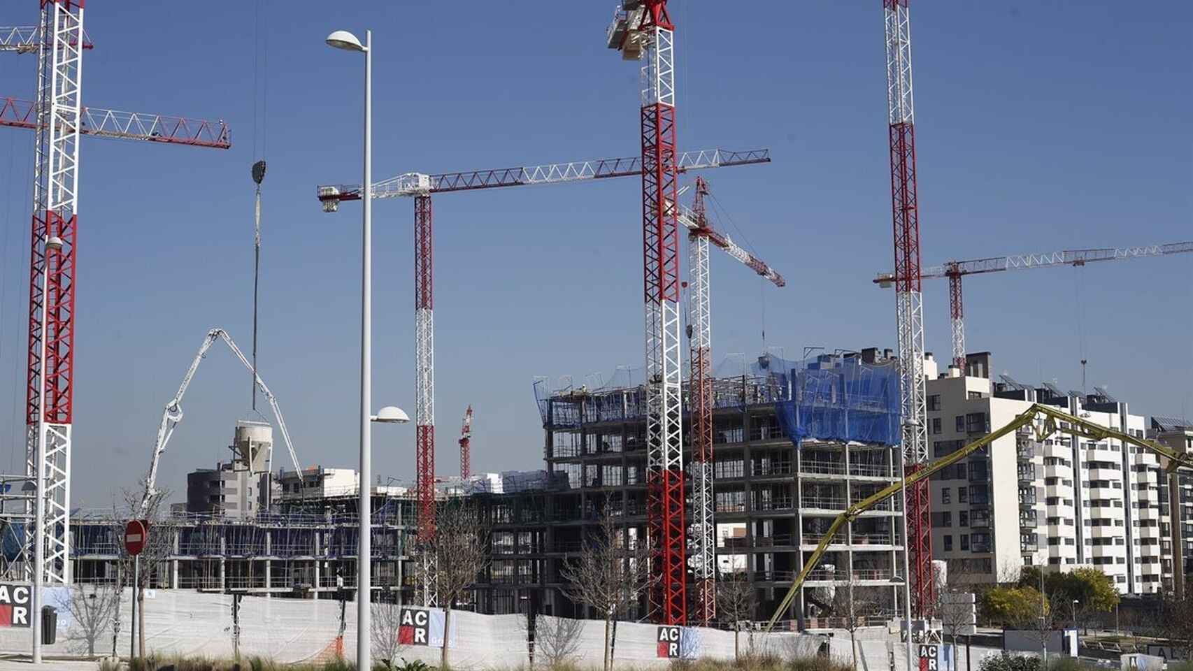 Promoción de viviendas en construcción en Málaga,