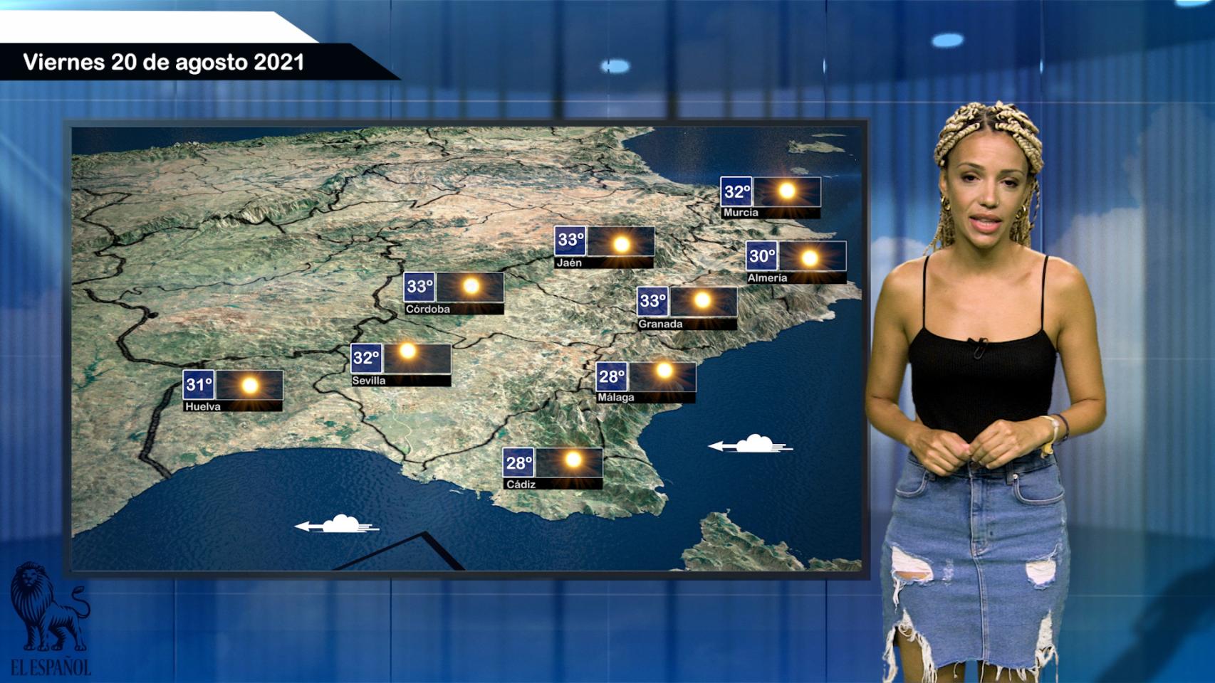 El tiempo del viernes 20 de agosto.