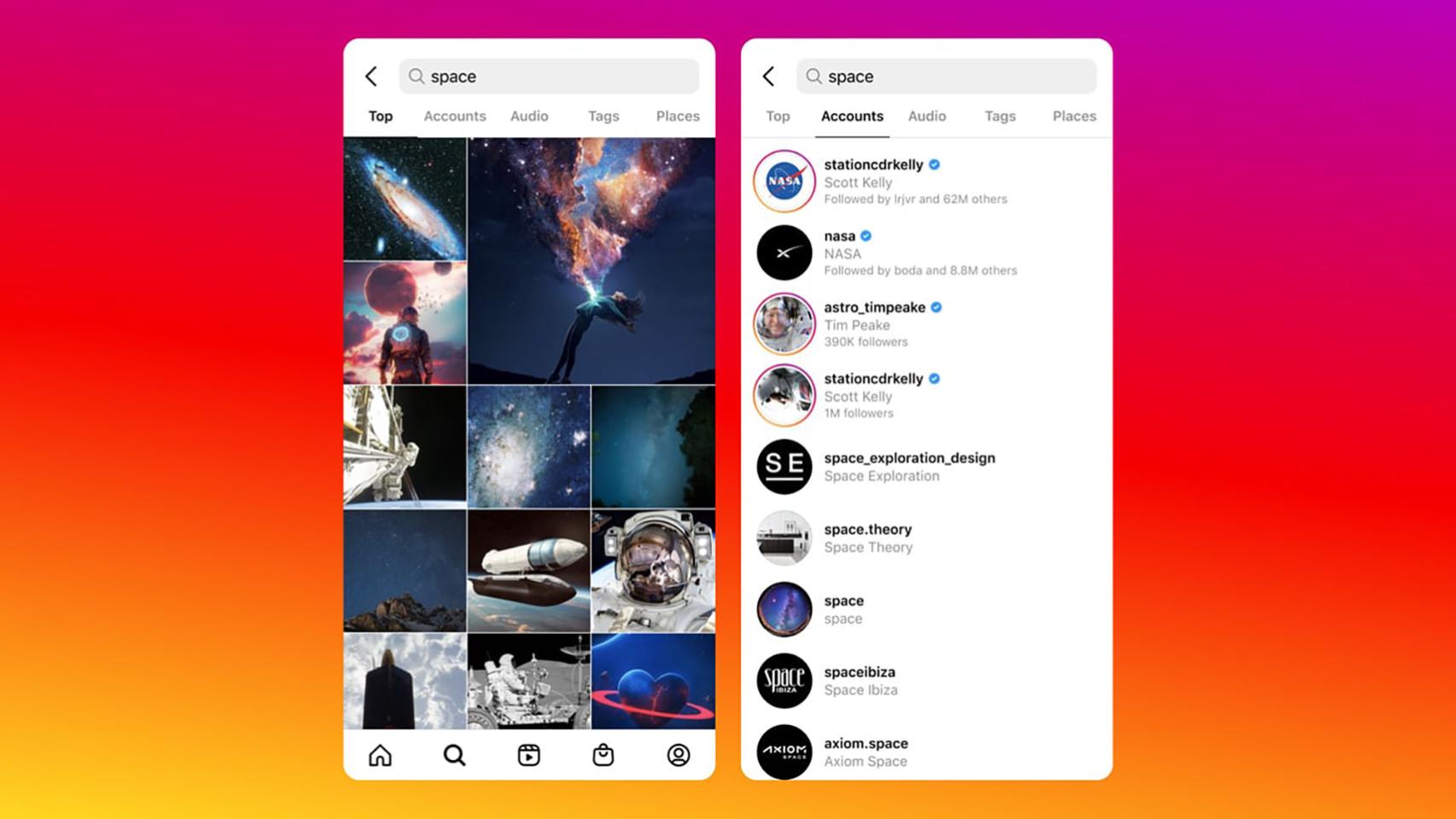 Nueva búsqueda de Instagram