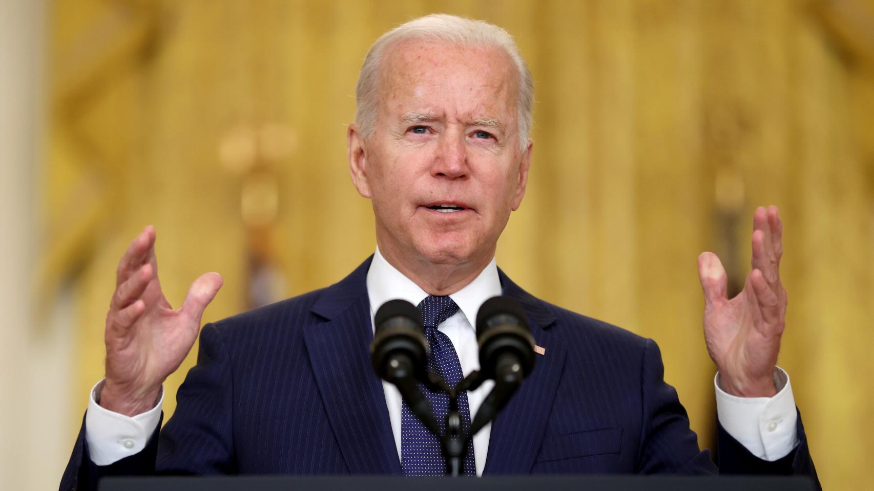 Joe Biden, presidente de Estados Unidos, durante su comparecencia ante los medios en la Casa Blanca.