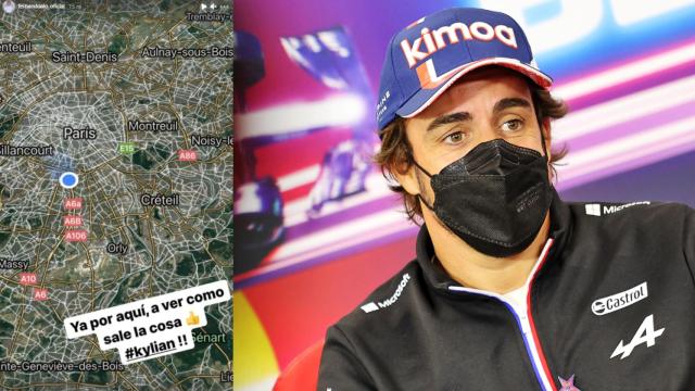 Fernando Alonso y su publicación en Instagram en un fotomontaje