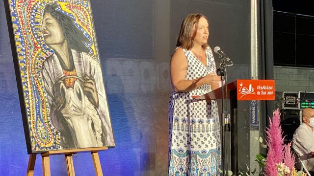 Rosa Melchor, alcaldesa de Alcázar de San Juan (Ciudad Real) en la presentación de la Feria y Fiestas 2021